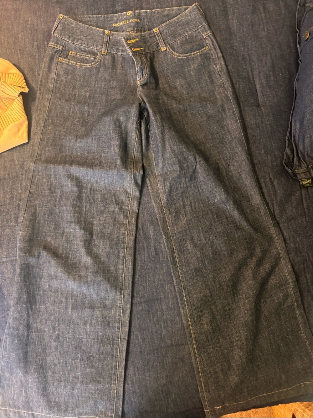 Michael Kors Navy Bootcut Jeans with Contrast Stitching